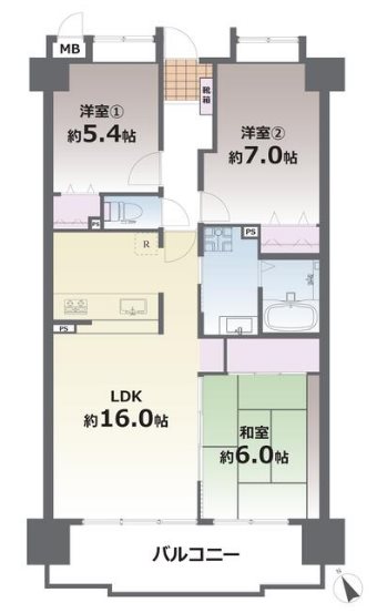フラワーマンション上熊本 1002号室 間取り図