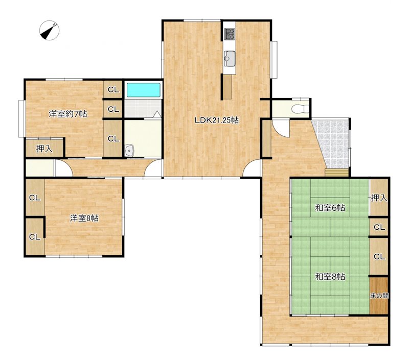 小川町川尻戸建 間取り図