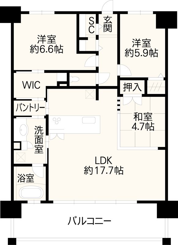 レクシア長嶺南ブライディア 508号室 間取り
