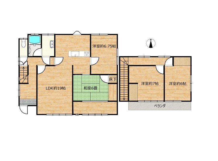 北区弓削1丁目戸建 間取り図