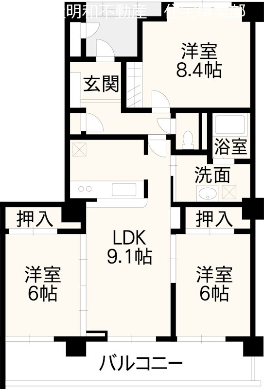 フラワーマンション田迎 106号室 間取り図