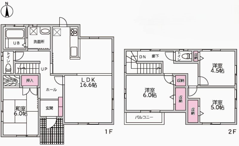 菊池郡大津町美咲野戸建 間取り図