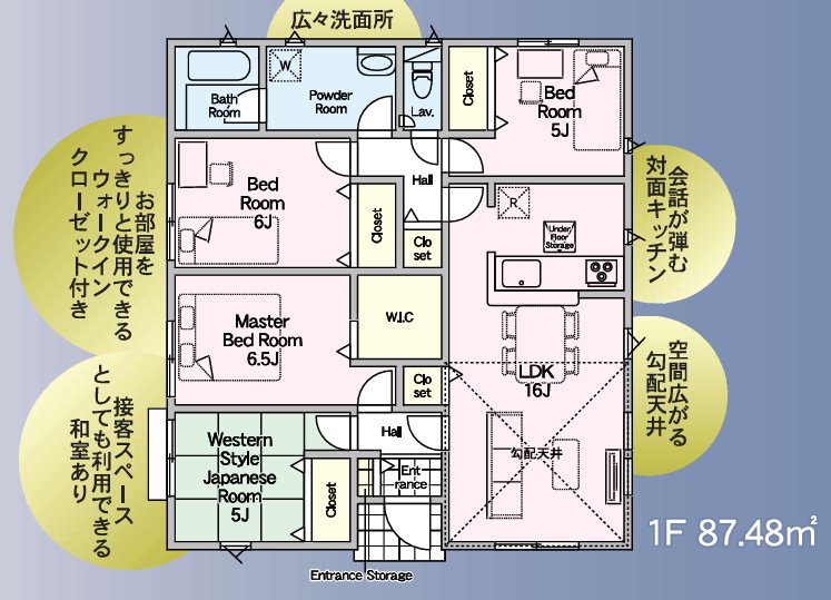 クレイドルガーデン合志市栄第五1号棟新築戸建  間取り図
