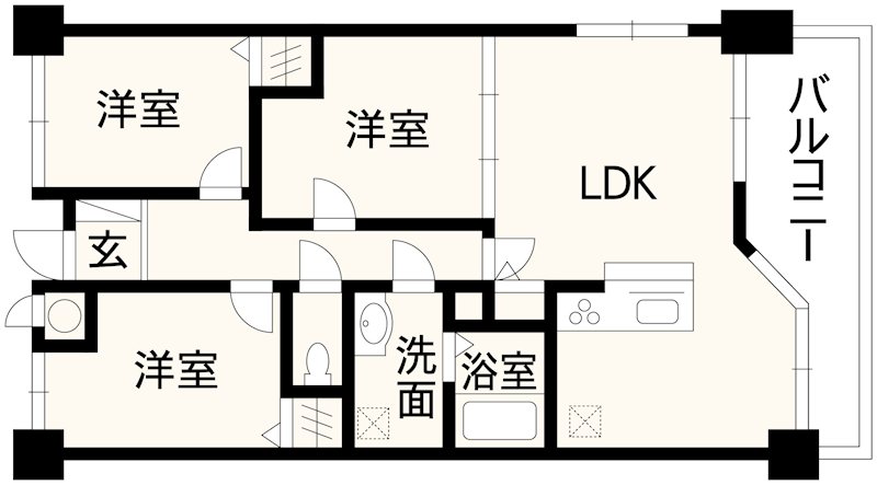 ロワールマンション帯山 606号室 間取り