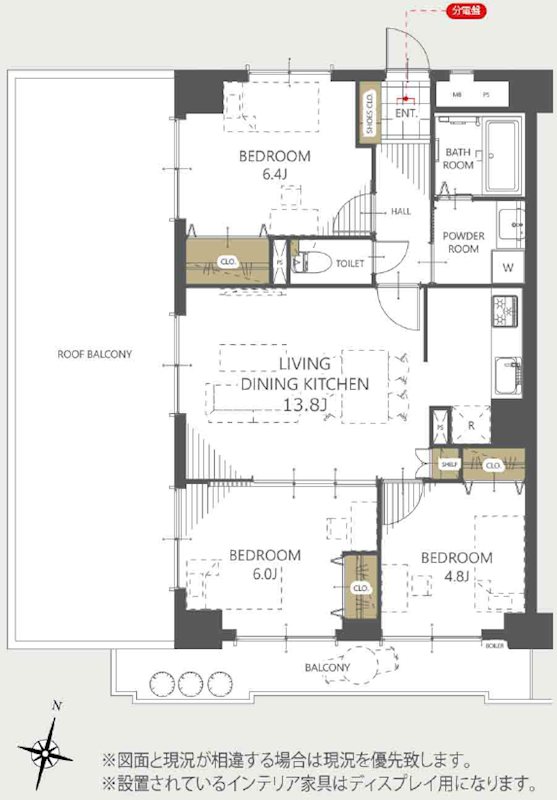 グランピアリバーサイド  407号室 間取り