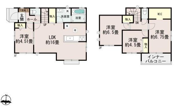 ハートフルタウン北区池田3丁目A号棟新築戸建   間取り図