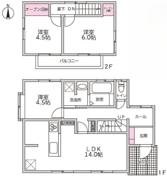 熊本市北区植木町舞尾2期戸建 間取り図