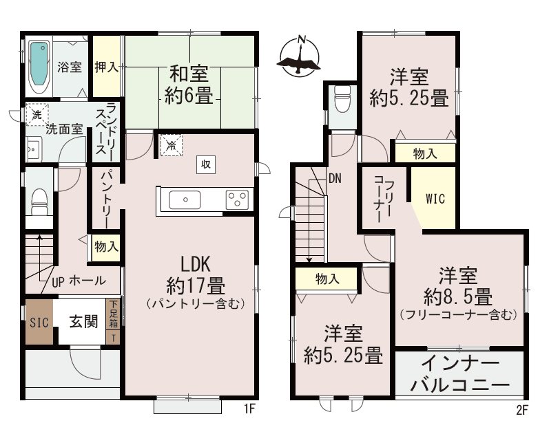 ハートフルタウン中央区国府4丁目B号棟新築戸建  間取り図