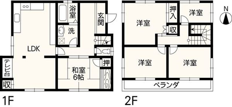 北区植木町豊田戸建 間取り図