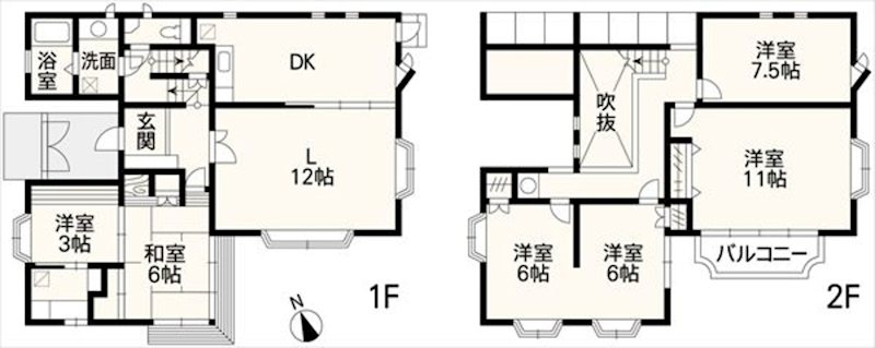 北区津浦町戸建 間取り図