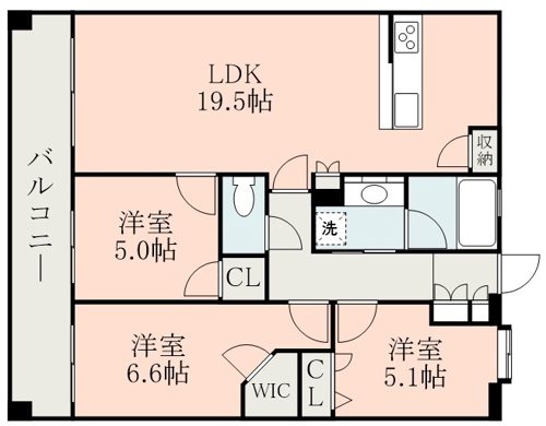 プレミスト白川公園 502号室 間取り