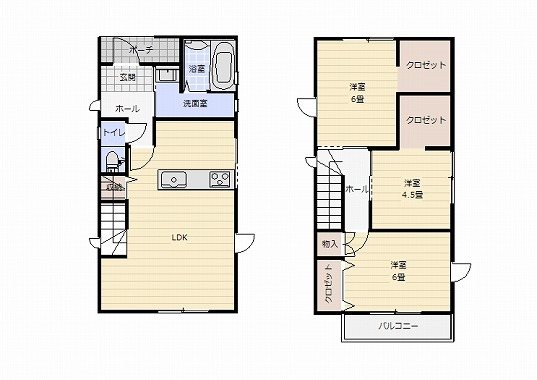 東区長嶺東9丁目4号地戸建 間取り図