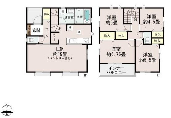 ハートフルタウン菊陽町原水C号棟新築戸建  間取り図