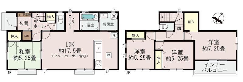 ハートフルタウン西区戸坂町B号棟新築戸建  間取り図