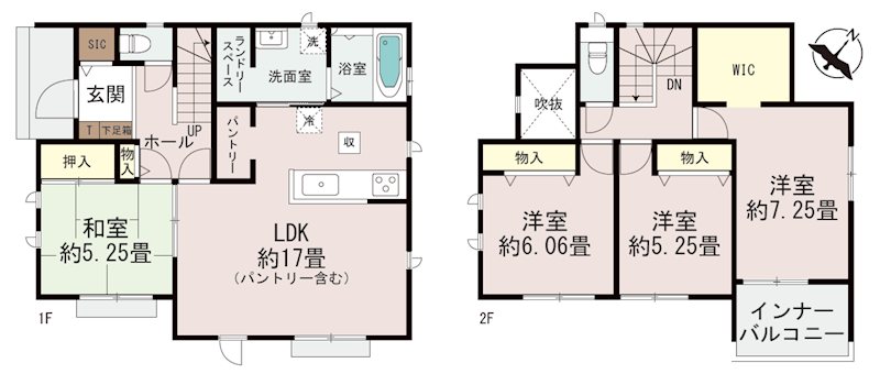 ハートフルタウン中央区帯山5丁目A号棟新築戸建  間取り図