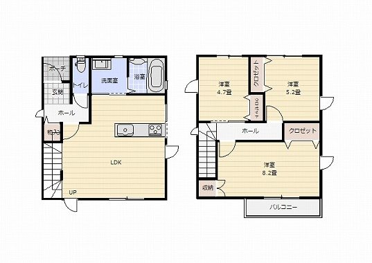 東区長嶺東9丁目2号地戸建 間取り図
