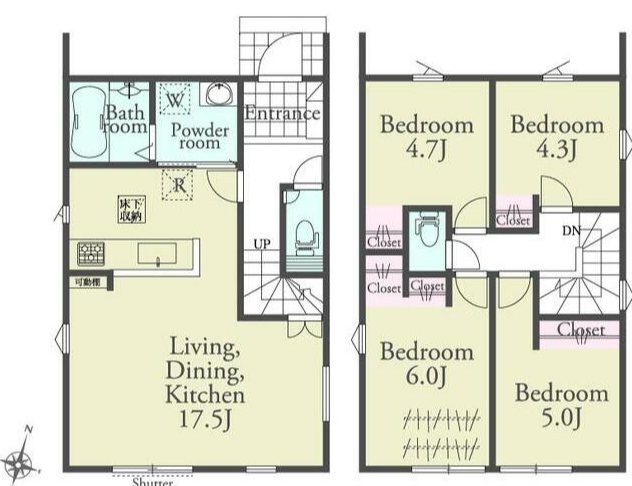 リナージュ・ネクスジー北区麻生田5丁目第1期2号棟新築戸建  間取り図