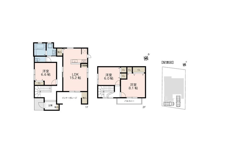 北区植木町荻迫戸建 間取り図