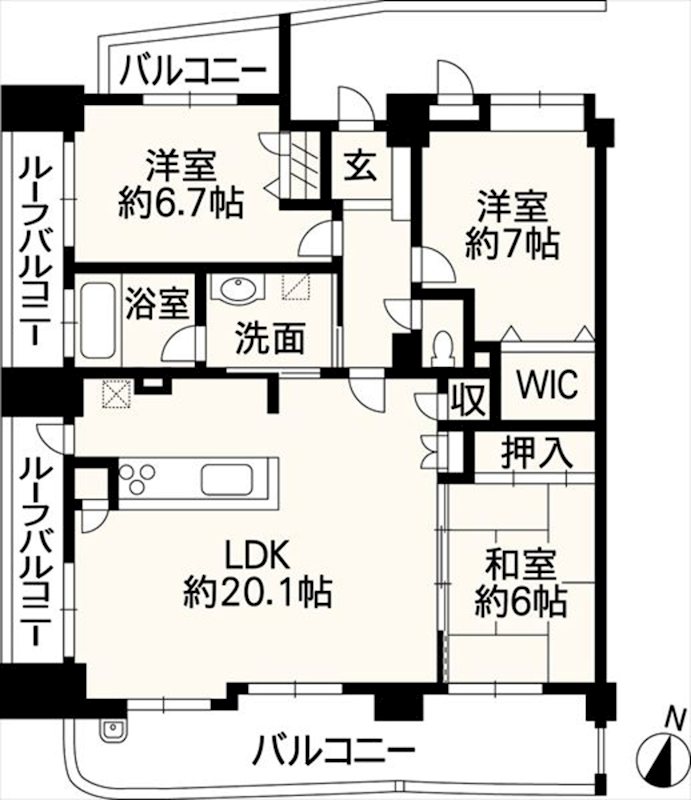 ダイアパレスグランデージ大江 801号室 間取り