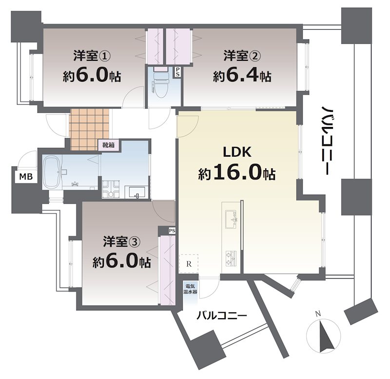シティライフ新町Ⅱ 804号室 間取り図