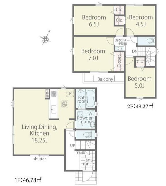 リナージュ・ネクスジー益城町広安第1期1号棟新築戸建  間取り図