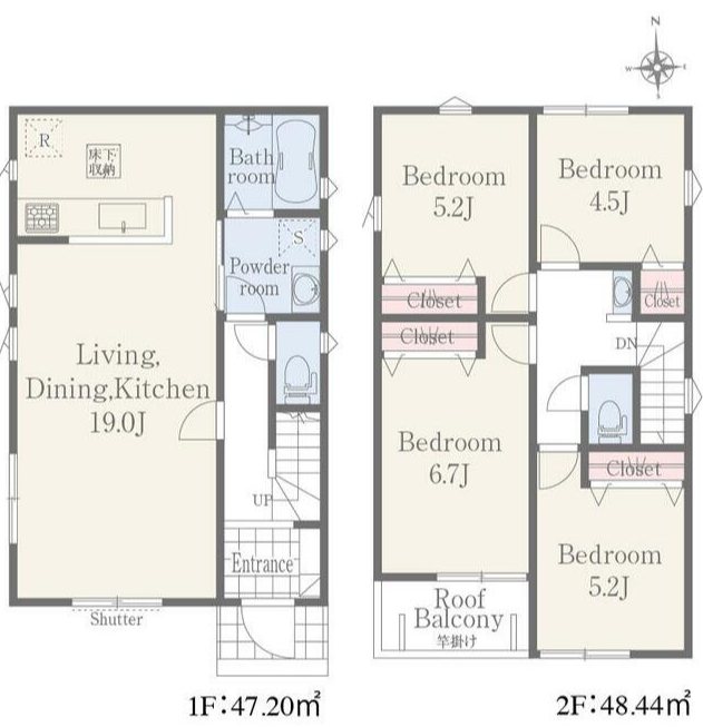 リナージュ・ネクスジー益城町広安第1期3号棟新築戸建   間取り図