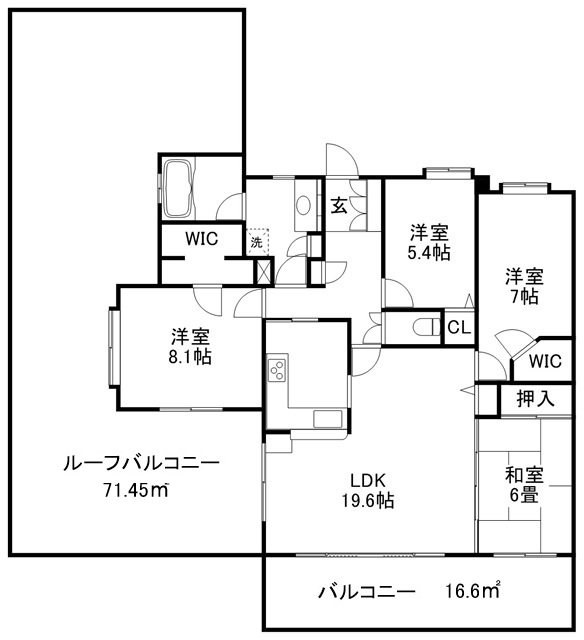 D'クラディア長嶺南 501号室 間取り