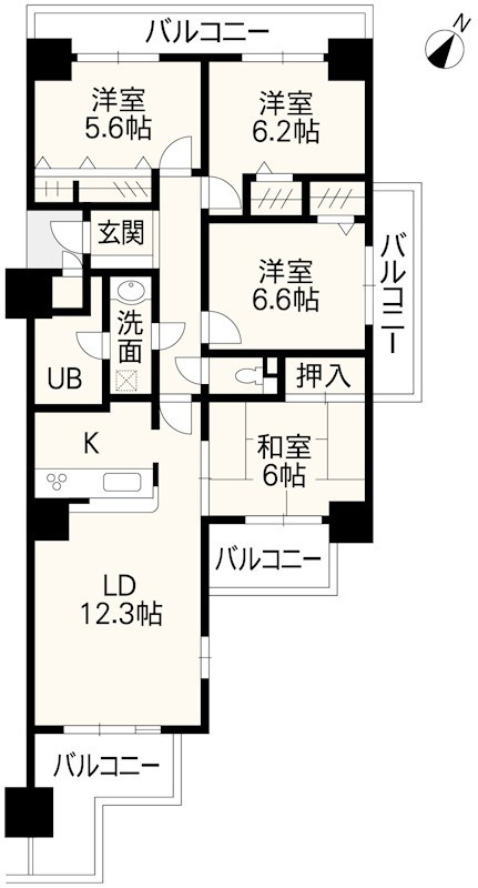 サーパスシティ白川参番館 間取り