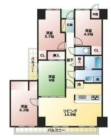 サーパスシティ白川壱番館 間取り図