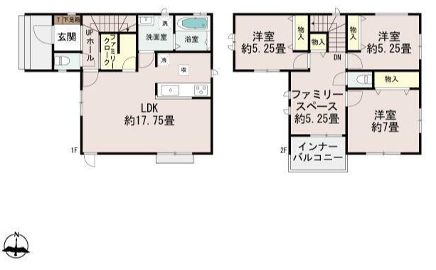 ハートフルタウン北区池田3丁目B号棟新築戸建   間取り図