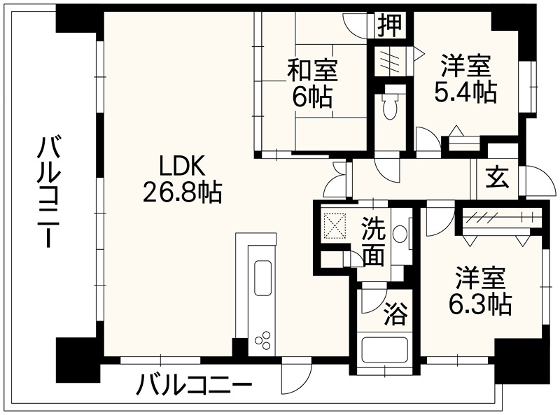 コアマンションルネス九品寺 310号室 間取り図