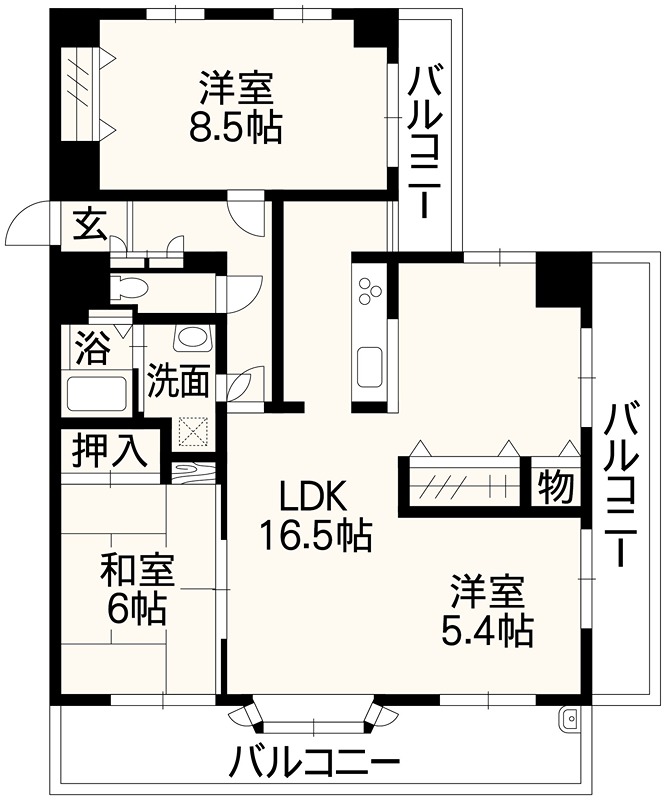 シティマンション新大江 701号室 間取り