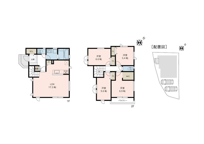 テイラーハウス西区上代1丁目新築戸建  間取り図