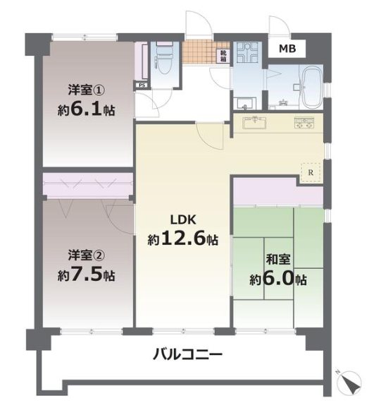 ロマネスク新屋敷 203号室 間取り