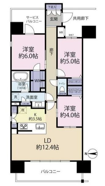 レーベン熊本駅レクシア 1201号室 間取り