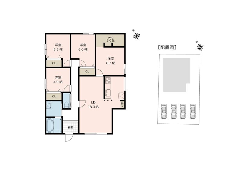 八代郡氷川町河原戸建 間取り図