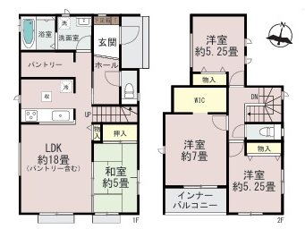 ハートフルタウン東区沼山津4丁目A号棟新築戸建 間取り図