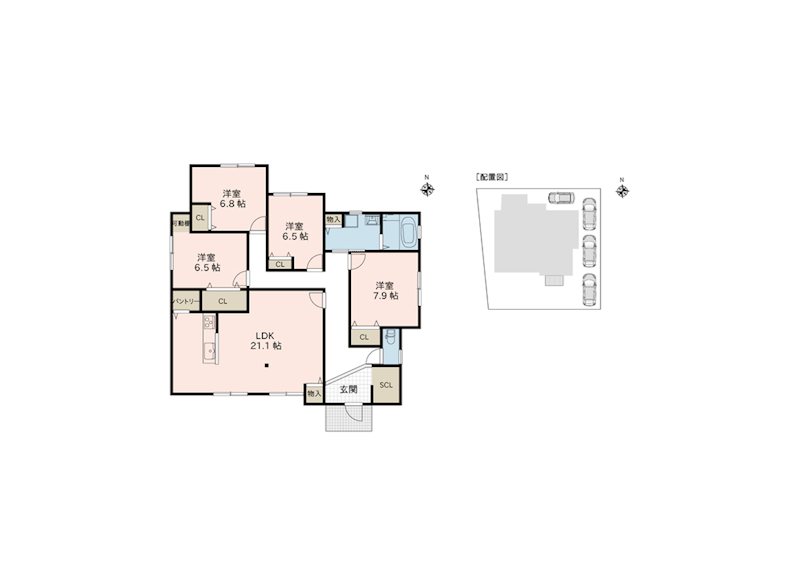 宇土市松山町戸建 間取り図