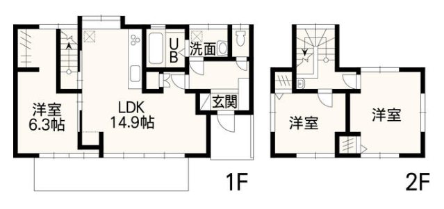 東区長嶺南5丁目戸建 間取り図