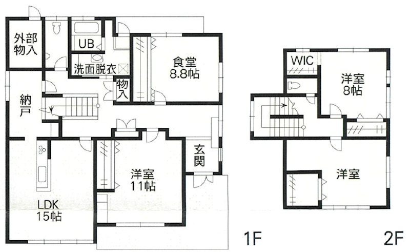 西区島崎7丁目戸建 間取り図