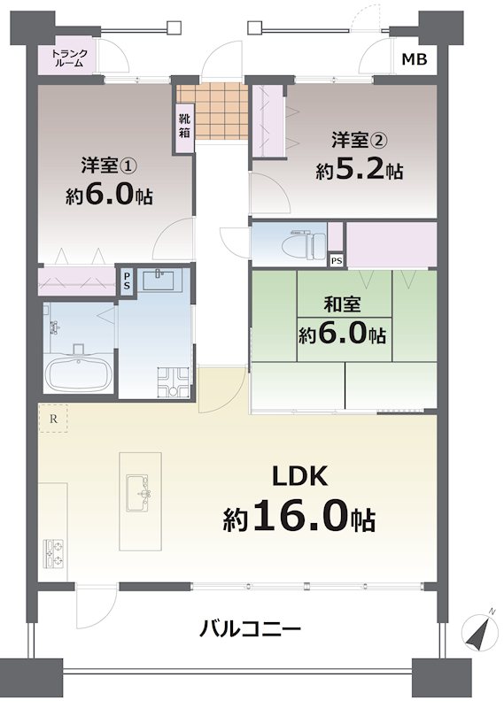 コアマンションネクステージ長嶺南 406号室 間取り