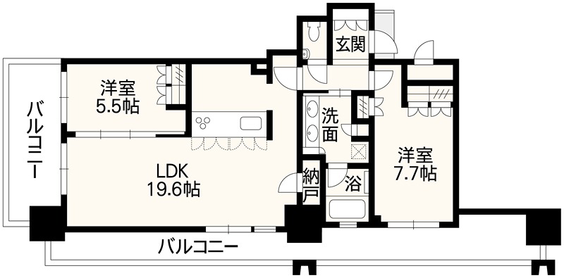 MJR熊本ゲートタワー 409号室 間取り図