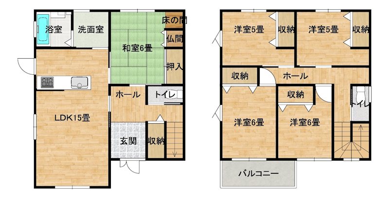北区龍田陳内3丁目戸建 間取り図