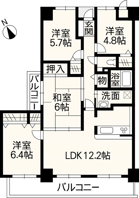 サーパスシティ白川弐番館 501号室 間取り