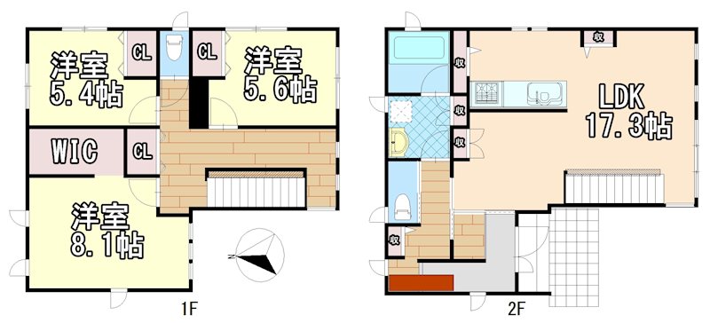 緑3丁目　中古住宅 間取図・土地図