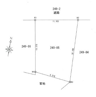 横内亀井　土地 区画図
