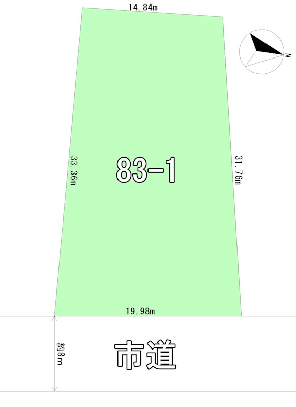 浪館字平岡83-1　土地 間取図・土地図
