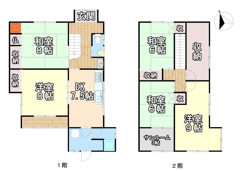 浪館前田２丁目　住宅 間取図・土地図