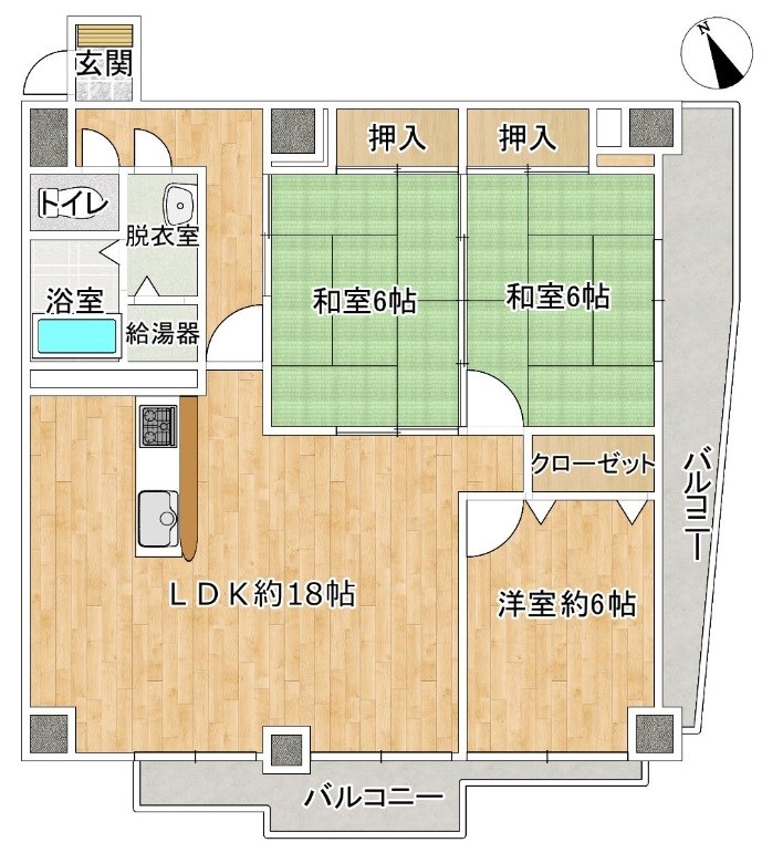 ロワールマンション二日市  間取り図