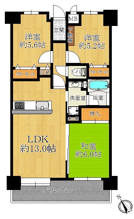 コアマンション和白東パセオ 間取り図